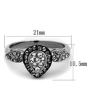 Vintage Engagement Rings TK2136 Two-Tone Stainless Steel Ring with Crystal