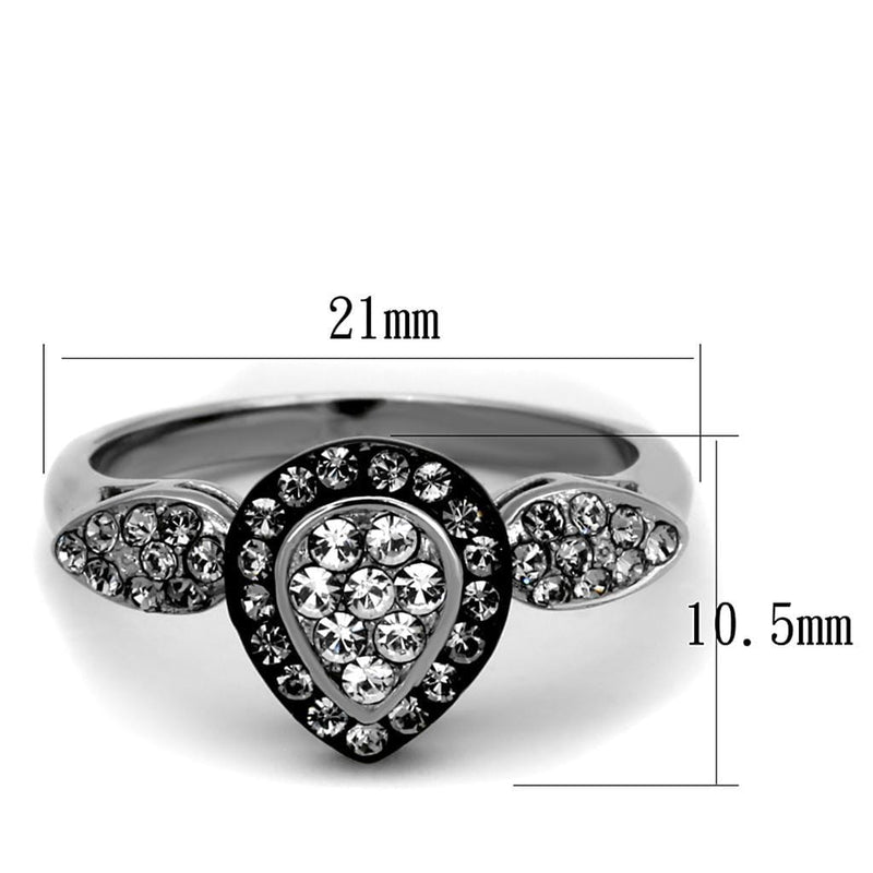 Vintage Engagement Rings TK2136 Two-Tone Stainless Steel Ring with Crystal