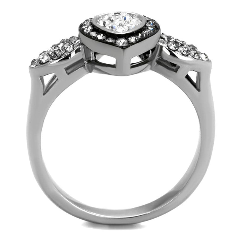 Vintage Engagement Rings TK2136 Two-Tone Stainless Steel Ring with Crystal