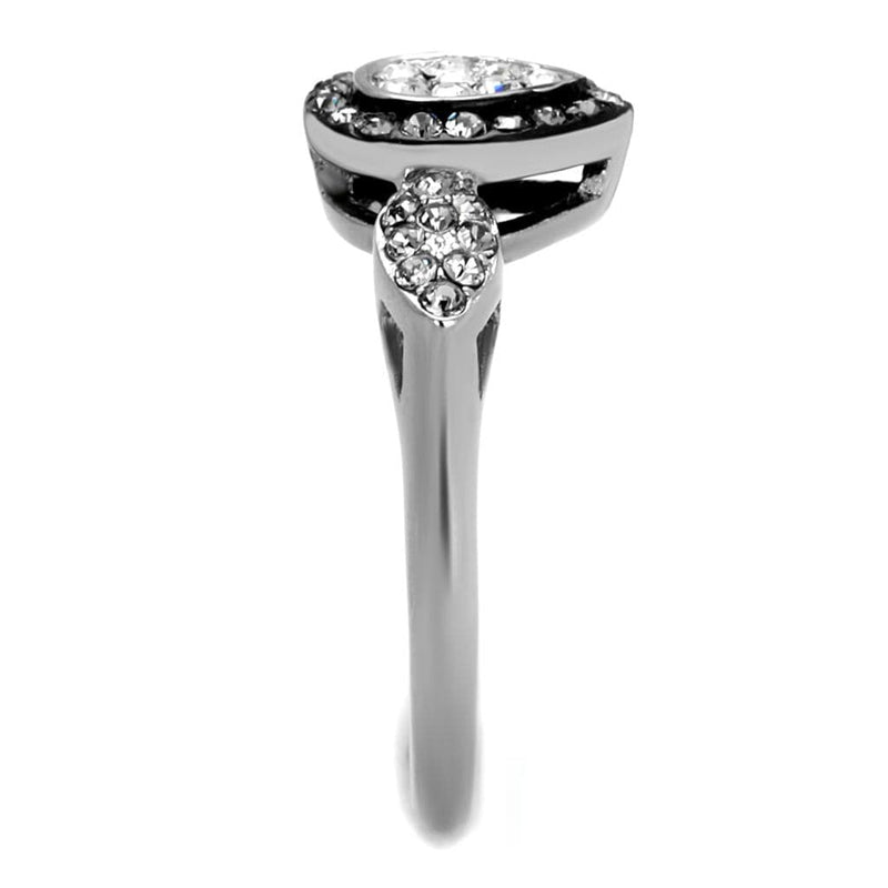Vintage Engagement Rings TK2136 Two-Tone Stainless Steel Ring with Crystal