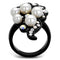 Vintage Engagement Rings TK2138 Black - Stainless Steel Ring with Synthetic