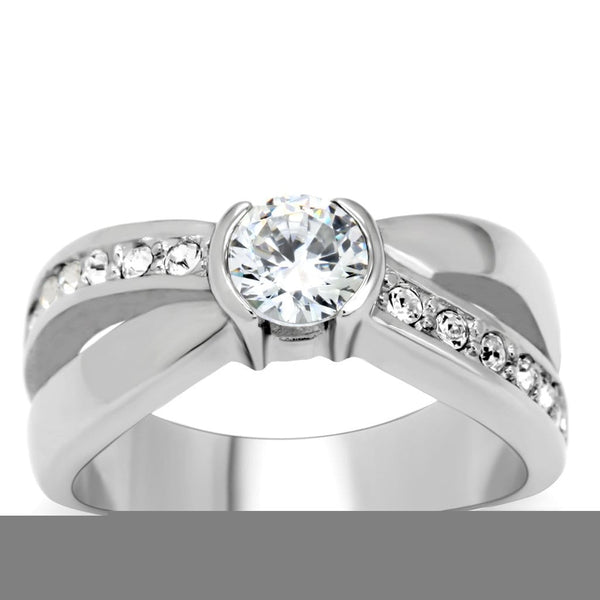 Vintage Engagement Rings TK214 Stainless Steel Ring with AAA Grade CZ