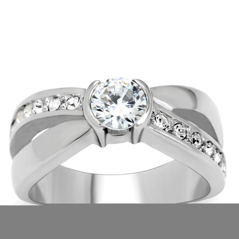 Vintage Engagement Rings TK214 Stainless Steel Ring with AAA Grade CZ