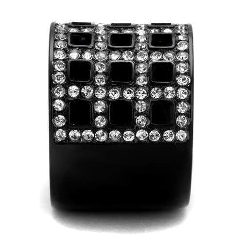 Silver Jewelry Rings Vintage Engagement Rings TK2155 - Stainless Steel Ring with Crystal Alamode Fashion Jewelry Outlet
