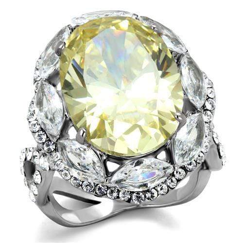 Vintage Engagement Rings TK2162 Stainless Steel Ring & CZ