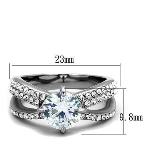 Vintage Engagement Rings TK2165 Stainless Steel Ring with AAA Grade CZ