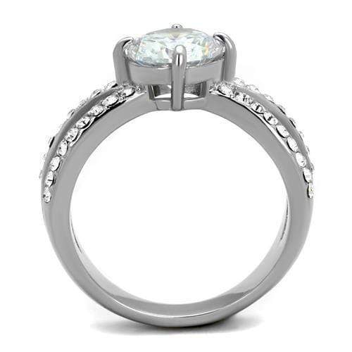 Silver Jewelry Rings Vintage Engagement Rings TK2165 Stainless Steel Ring with AAA Grade CZ Alamode Fashion Jewelry Outlet
