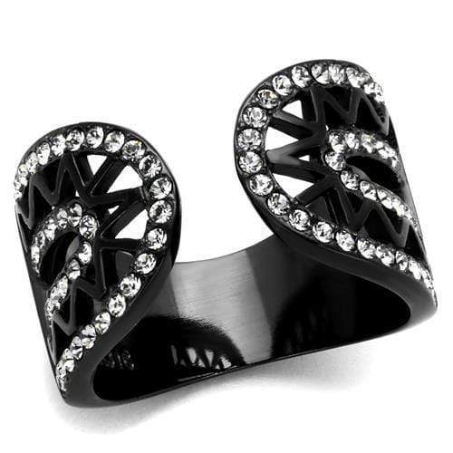 Silver Jewelry Rings Vintage Engagement Rings TK2166 - Stainless Steel Ring with Crystal Alamode Fashion Jewelry Outlet