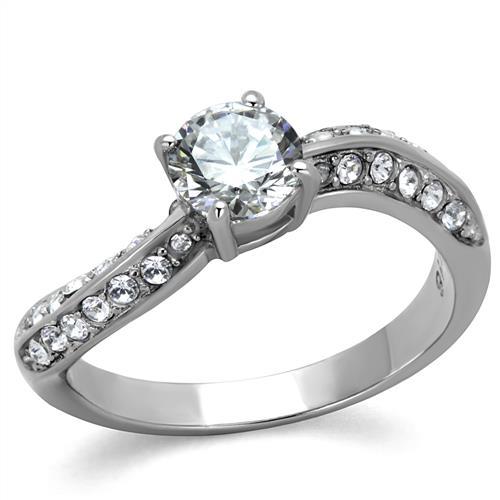Vintage Engagement Rings TK2171 Stainless Steel Ring with AAA Grade CZ