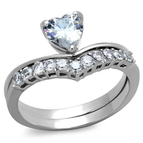 Silver Jewelry Rings Vintage Engagement Rings TK2178 Stainless Steel Ring with AAA Grade CZ Alamode Fashion Jewelry Outlet