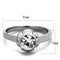 Vintage Engagement Rings TK2183 Stainless Steel Ring with Crystal