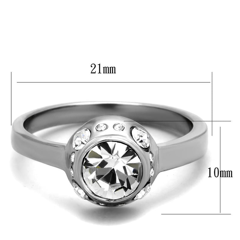 Vintage Engagement Rings TK2183 Stainless Steel Ring with Crystal