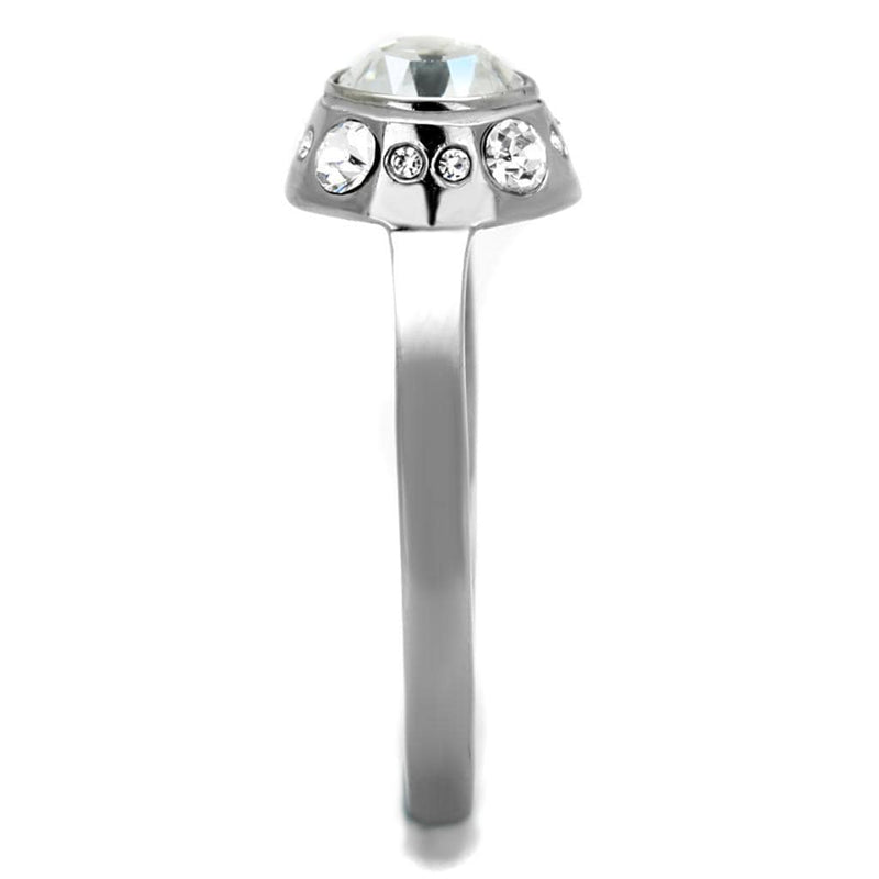 Silver Jewelry Rings Vintage Engagement Rings TK2183 Stainless Steel Ring with Crystal Alamode Fashion Jewelry Outlet