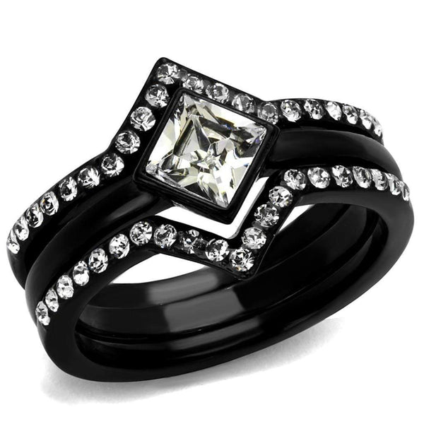 Vintage Engagement Rings TK2185 - Stainless Steel Ring with Crystal