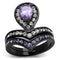 Silver Jewelry Rings Vintage Engagement Rings TK2186 Black - Stainless Steel Ring with CZ Alamode Fashion Jewelry Outlet