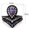 Vintage Engagement Rings TK2186 Black - Stainless Steel Ring with CZ