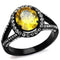 Vintage Engagement Rings TK2193 Black - Stainless Steel Ring with CZ