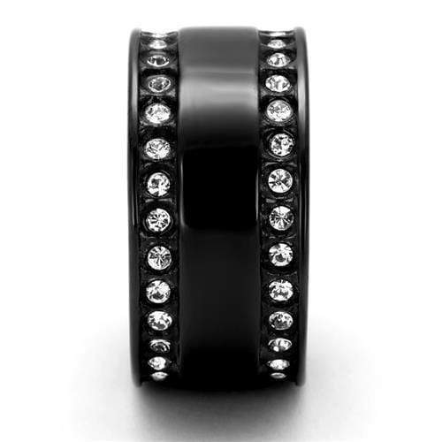 Silver Jewelry Rings Vintage Engagement Rings TK2195 - Stainless Steel Ring with Crystal Alamode Fashion Jewelry Outlet