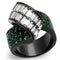 Vintage Engagement Rings TK2199 Black - Stainless Steel Ring with Synthetic
