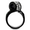 Vintage Engagement Rings TK2199 Black - Stainless Steel Ring with Synthetic