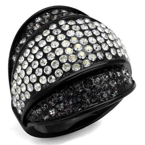 Silver Jewelry Rings Vintage Engagement Rings TK2200 - Stainless Steel Ring with Crystal Alamode Fashion Jewelry Outlet