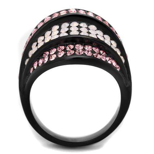 Silver Jewelry Rings Vintage Engagement Rings TK2201 - Stainless Steel Ring with Crystal Alamode Fashion Jewelry Outlet