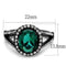 Vintage Engagement Rings TK2202 Black - Stainless Steel Ring with Synthetic