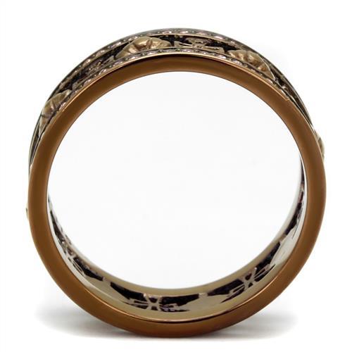 Silver Jewelry Rings Vintage Engagement Rings TK2204LC Coffee light Stainless Steel Ring with Crystal Alamode Fashion Jewelry Outlet