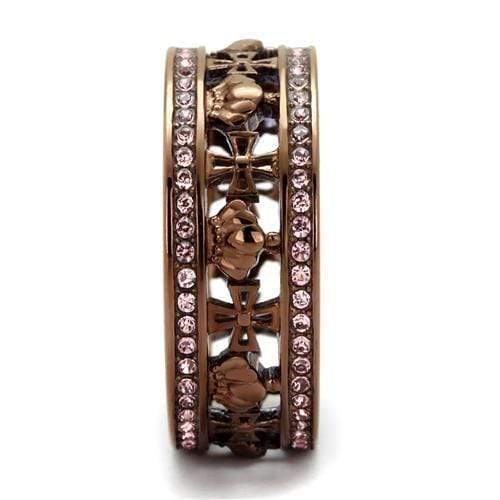 Vintage Engagement Rings TK2204LC Coffee light Stainless Steel Ring with Crystal