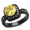 Vintage Engagement Rings TK2208 Black - Stainless Steel Ring with CZ