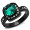 Silver Jewelry Rings Vintage Engagement Rings TK2209 Black - Stainless Steel Ring with Synthetic Alamode Fashion Jewelry Outlet