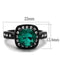 Vintage Engagement Rings TK2209 Black - Stainless Steel Ring with Synthetic