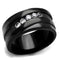 Vintage Engagement Rings TK2210 Black - Stainless Steel Ring with CZ