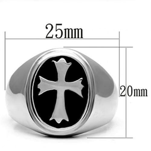 Vintage Engagement Rings TK714 Stainless Steel Ring with Epoxy in Jet