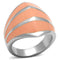 Vintage Engagement Rings TK822 Stainless Steel Ring with Epoxy in Orange