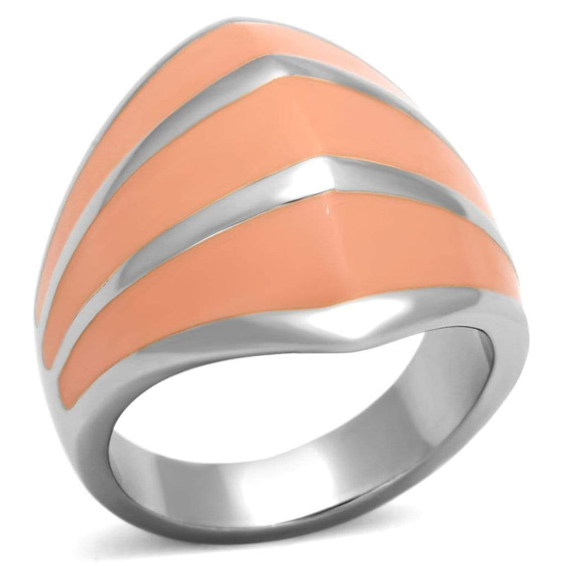 Vintage Engagement Rings TK822 Stainless Steel Ring with Epoxy in Orange