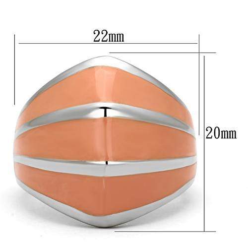 Vintage Engagement Rings TK822 Stainless Steel Ring with Epoxy in Orange
