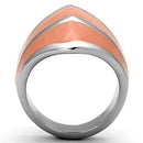 Vintage Engagement Rings TK822 Stainless Steel Ring with Epoxy in Orange