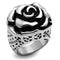 Vintage Engagement Rings TK922 Stainless Steel Ring with Epoxy in Jet