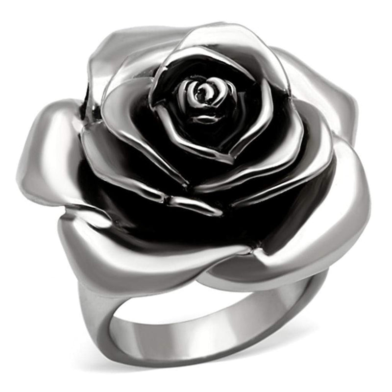 Vintage Engagement Rings TK923 Stainless Steel Ring with Epoxy in Jet