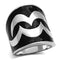 Vintage Engagement Rings TK926 Stainless Steel Ring with Epoxy in Jet