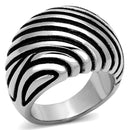 Vintage Engagement Rings TK929 Stainless Steel Ring with Epoxy in Jet