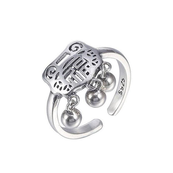 Silver Jewelry Rings Vintage Ethnic Style Sterling Silver Jewelry Unique Lock Design Adjustable Ring TIY