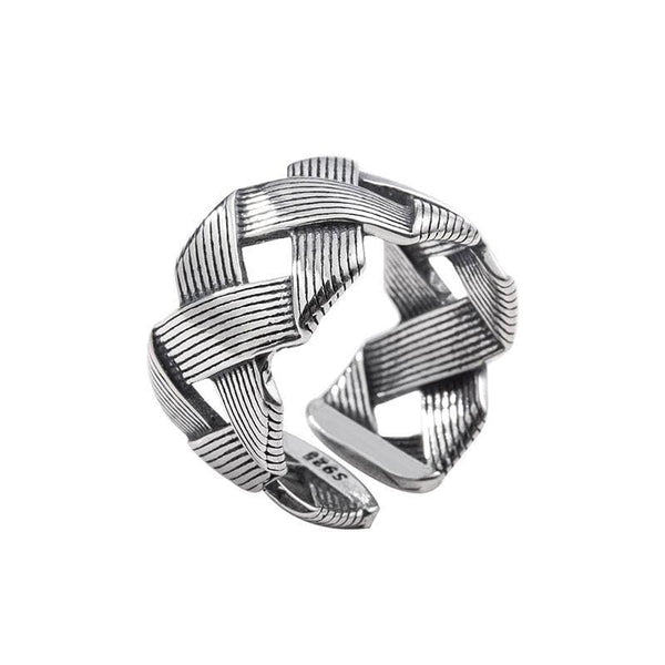 Silver Jewelry Rings Vintage Exaggerated X Pattern Casual Unisex Silver Ring TIY