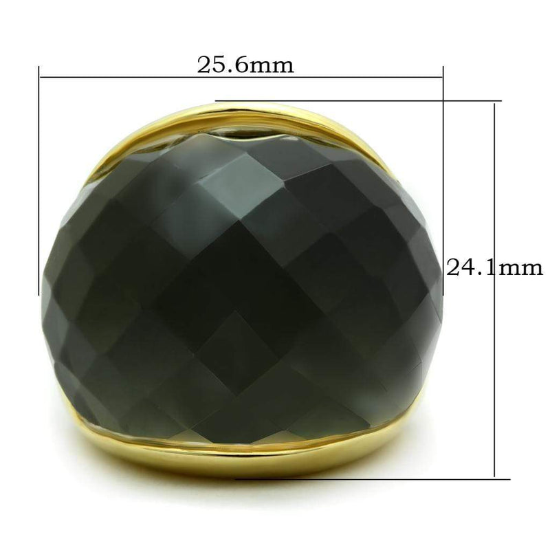 Silver Jewelry Rings Vintage Gold Rings LO1172 Gold Brass Ring with Precious Stone in White Alamode Fashion Jewelry Outlet