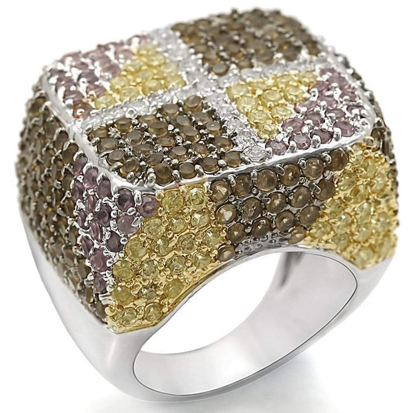 Silver Jewelry Rings Vintage Gold Rings LO1350 Rhodium+Gold+ Ruthenium Brass Ring with CZ Alamode Fashion Jewelry Outlet