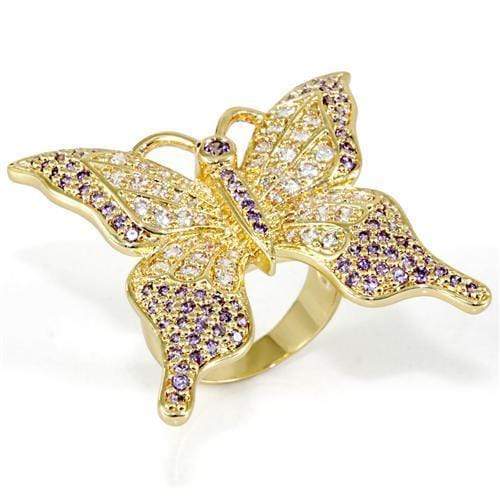 Silver Jewelry Rings Vintage Gold Rings LO1497 Imitation Gold Brass Ring with CZ in Tanzanite Alamode Fashion Jewelry Outlet