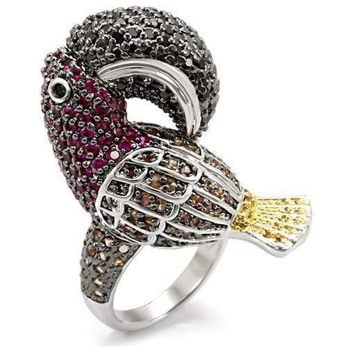 Silver Jewelry Rings Vintage Gold Rings LO1592 Rhodium+Gold+ Ruthenium Brass Ring with CZ Alamode Fashion Jewelry Outlet