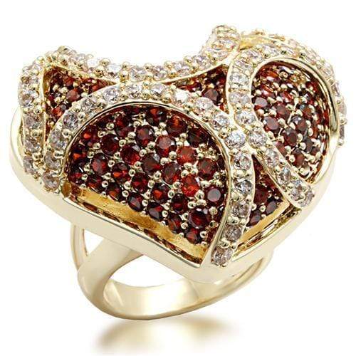 Silver Jewelry Rings Vintage Gold Rings LO1597 Imitation Gold Brass Ring with CZ in Garnet Alamode Fashion Jewelry Outlet