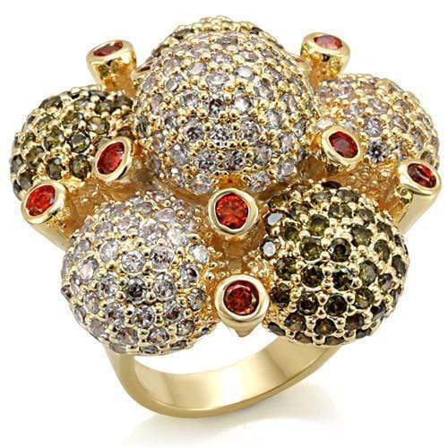 Silver Jewelry Rings Vintage Gold Rings LO1600 Imitation Gold Brass Ring with CZ in Garnet Alamode Fashion Jewelry Outlet